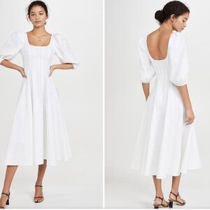 STAUD White Midi Dress